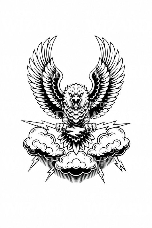 Storm Thunderbird lyn tatoveringsdesign