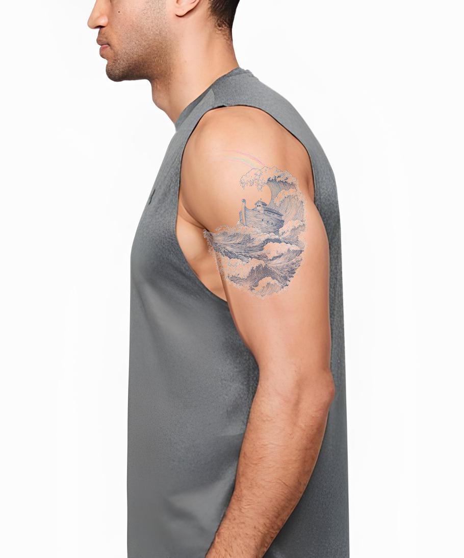 Stormy Ark Crest Tattoo Design
