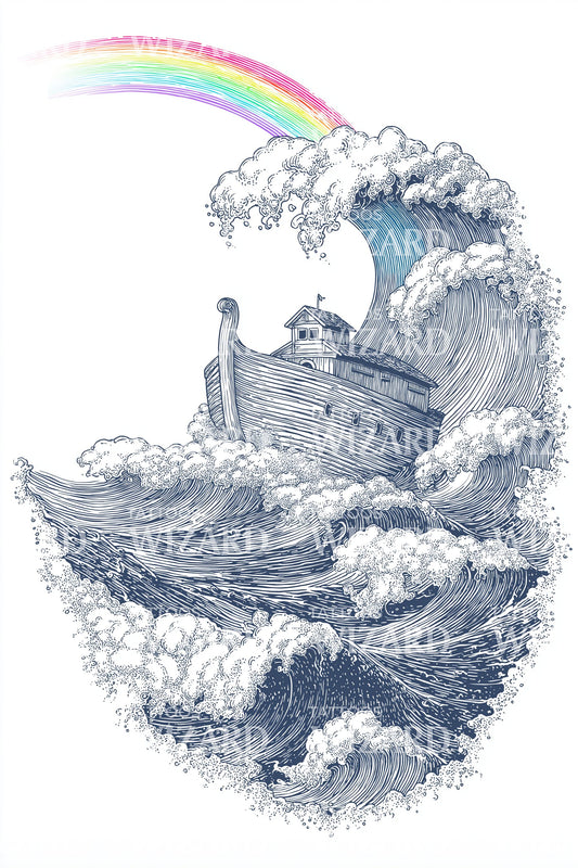 Stormy Ark Crest Tattoo Design