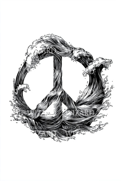 Stormy Peace Totem Tattoo Illustration