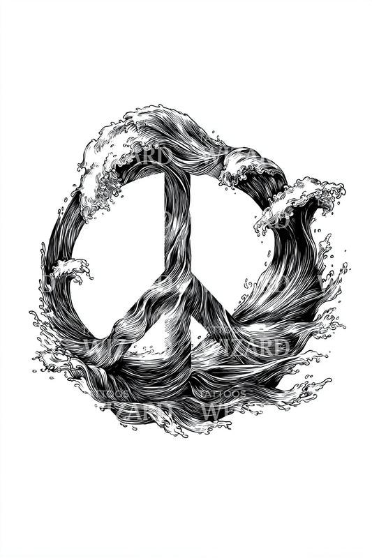 Stormy Peace Totem Tattoo Illustration