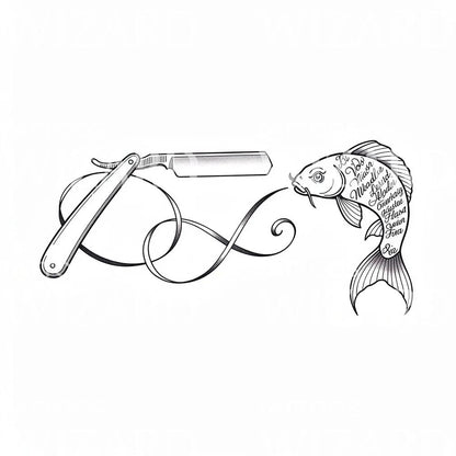 Straight Razor Koi Tattoo Design