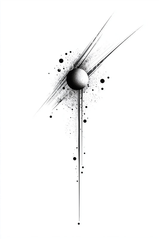 Streaking Planet Trail Tattoo Design