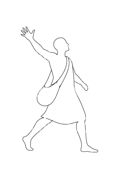 Desenho de tatuagem de semeador a caminhar