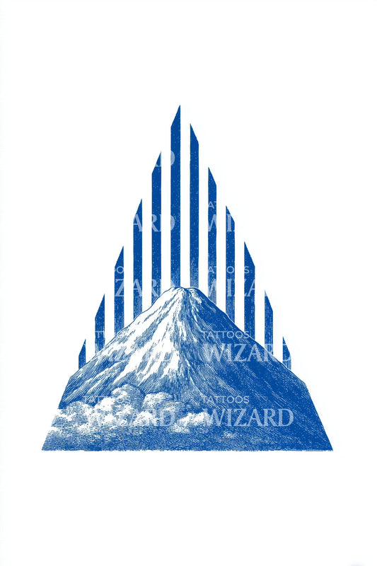 Striped Summit Triangle Tattoo Illustration
