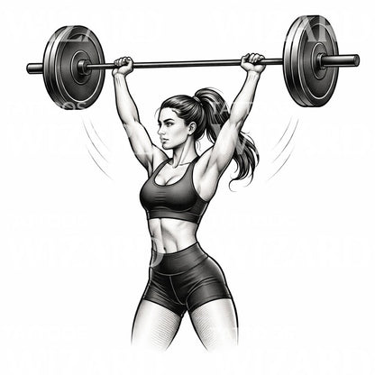 Strong Woman Lift Tattoo Design