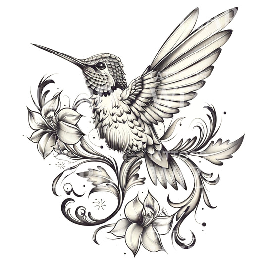 Superbe conception de tatouage de colibri