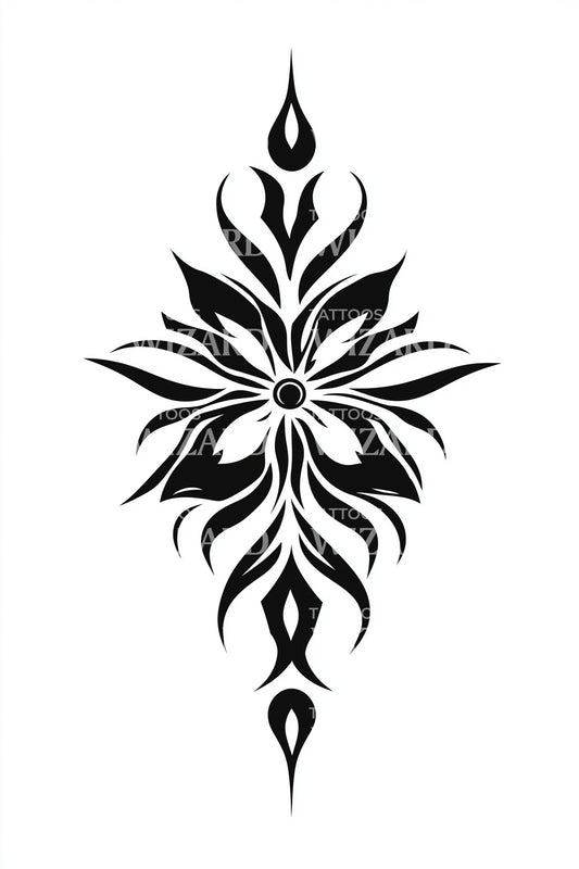 Stylized Lotus Sigil Tattoo Illustration