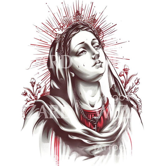 Suffering Saint Tattoo Design
