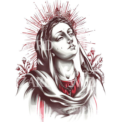 Suffering Saint Tattoo Design