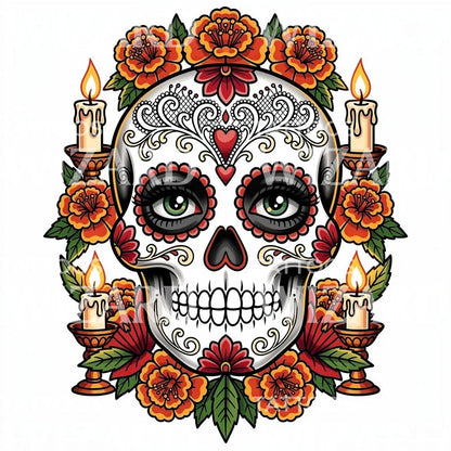 Sugar Skull Altar Tattoo Design
