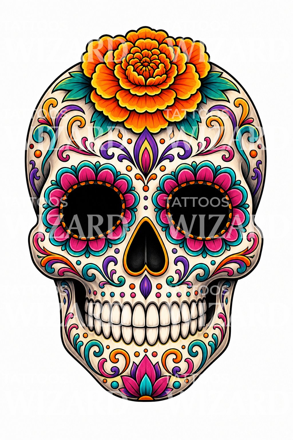 Σχέδιο τατουάζ Sugar Skull Calavera