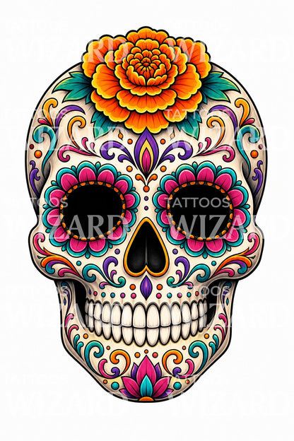 Σχέδιο τατουάζ Sugar Skull Calavera