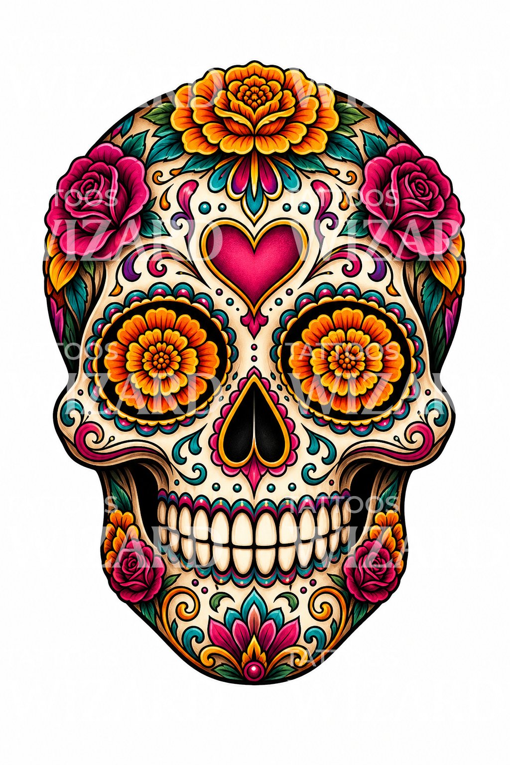 Sugar Skull Tattoo Design