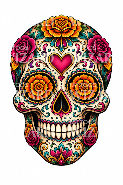 Sugar Skull Tattoo Design