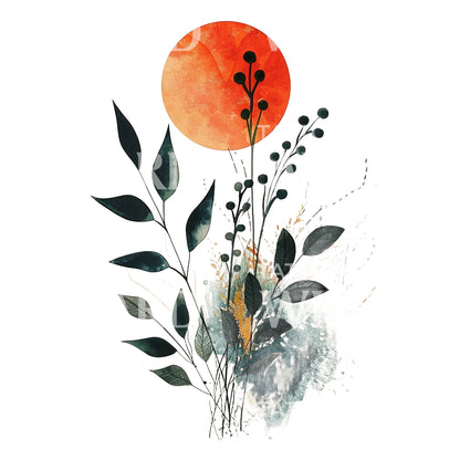 Summer Bouquet Sunrise Tattoo Design