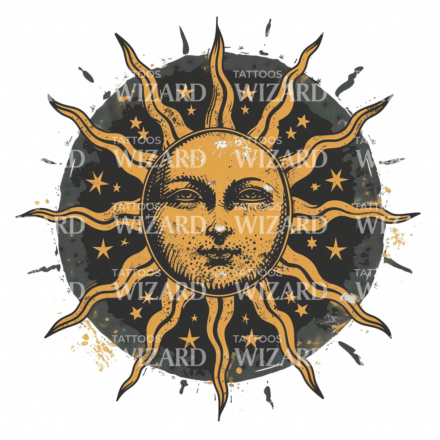 Une idée de tatouage de carte de tarot solaire