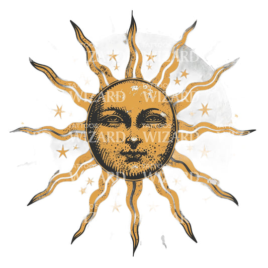 Une idée de tatouage de carte de tarot solaire