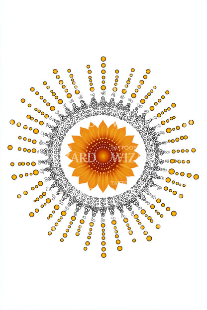 Sonnenstrahl Lotus Mandala Tattoo Design