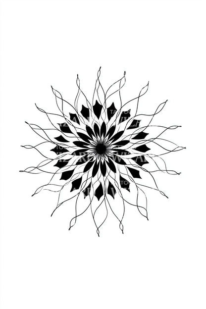 Sunray Petal Mandala Tattoo Design