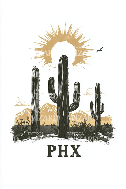 Sunrise Desert PHX Tattoo Design