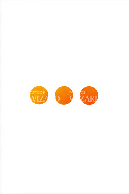 Sunset Orb Trio Tattoo Design