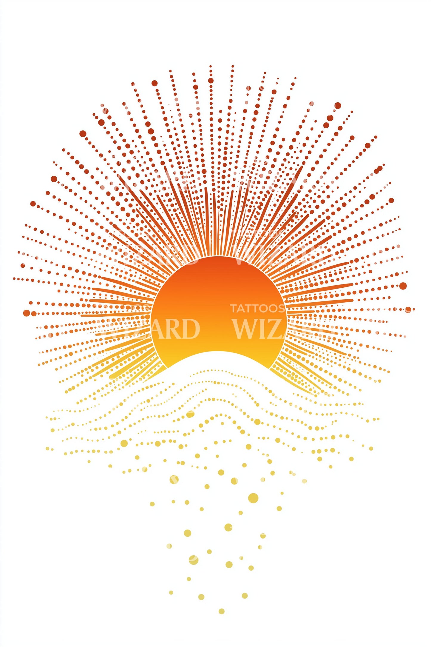 Sunset Radiant Burst Tattoo Design