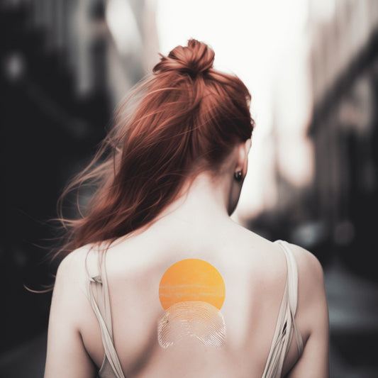Sunset Waves Horizon Tattoo Illustration