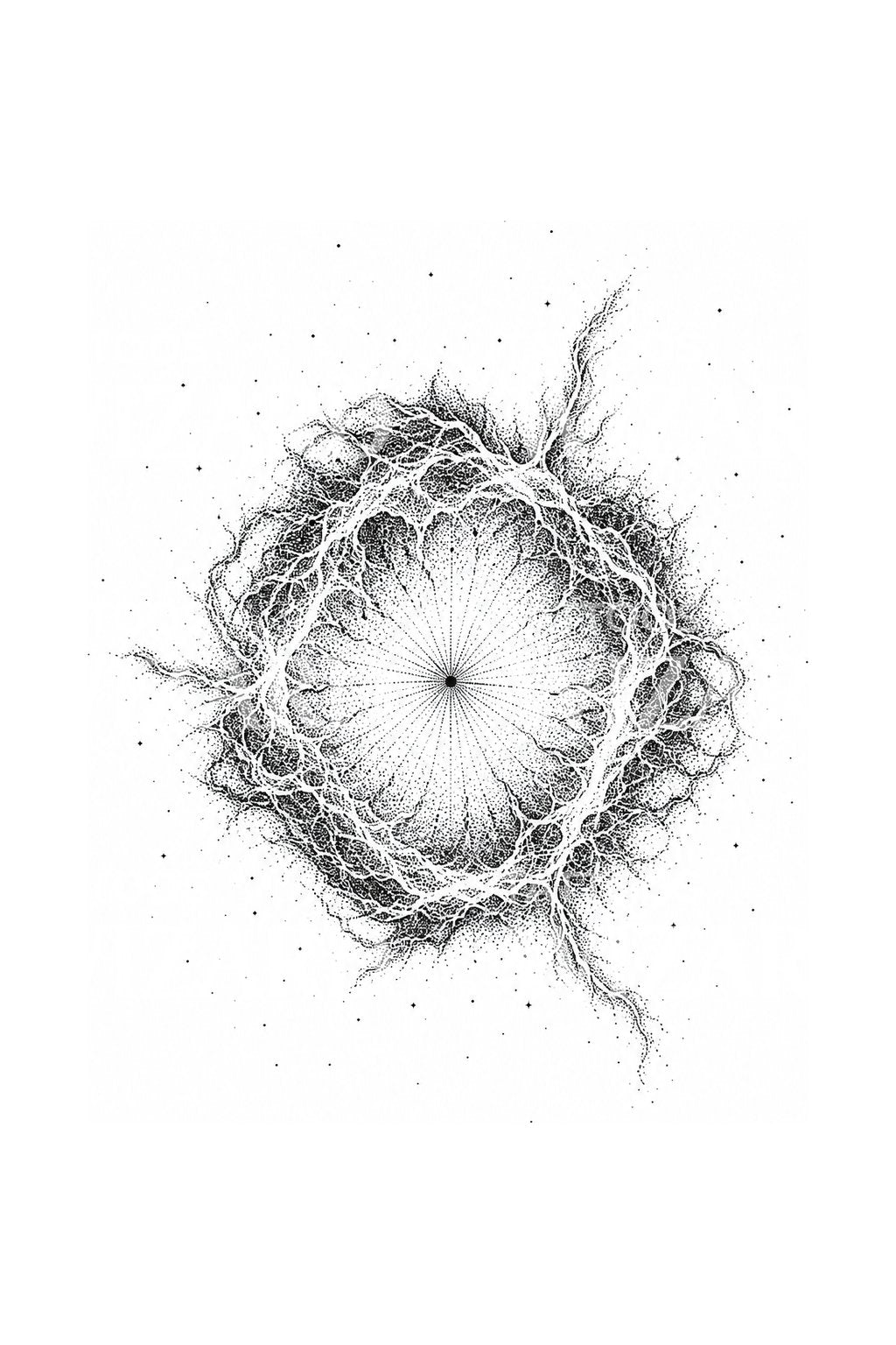 Supernova Remnant Shell Tattoo Design