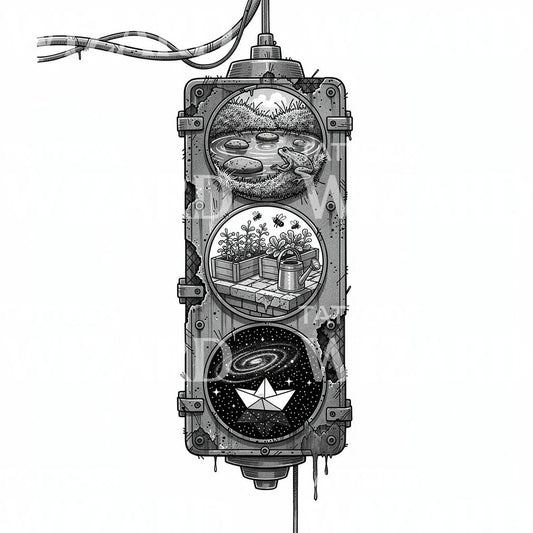 Surrealistisch Portaalraam Tattoo-ontwerp
