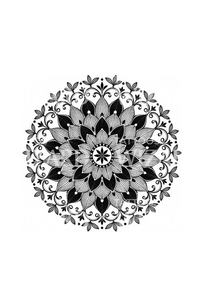 Diseño de tatuaje de medallón bordado Suzani