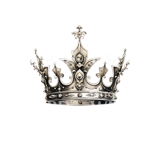 Royal Crown Black and Grey Tattoo Design