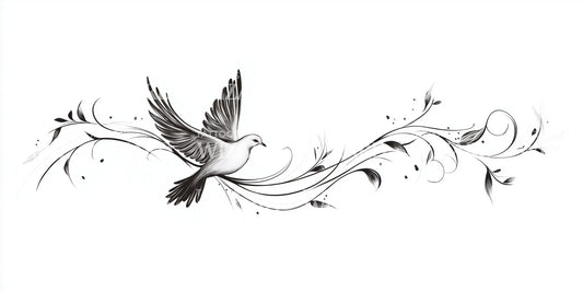 Swallow Vine Tattoo Illustration