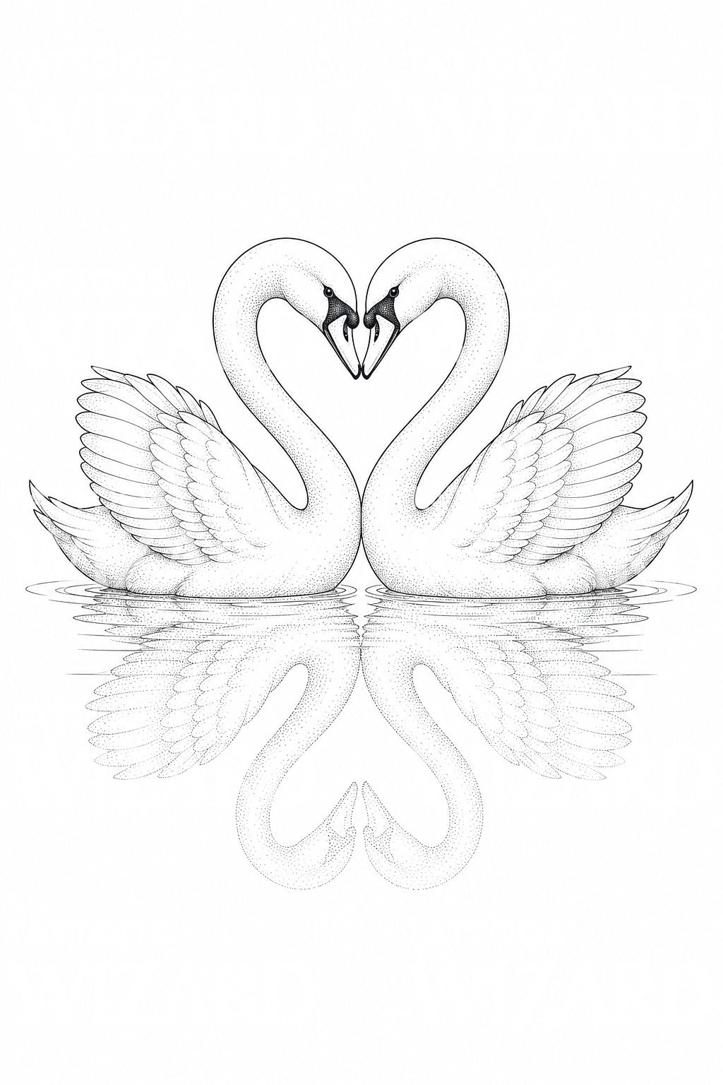Schwanenpaar Herz Tattoo Design