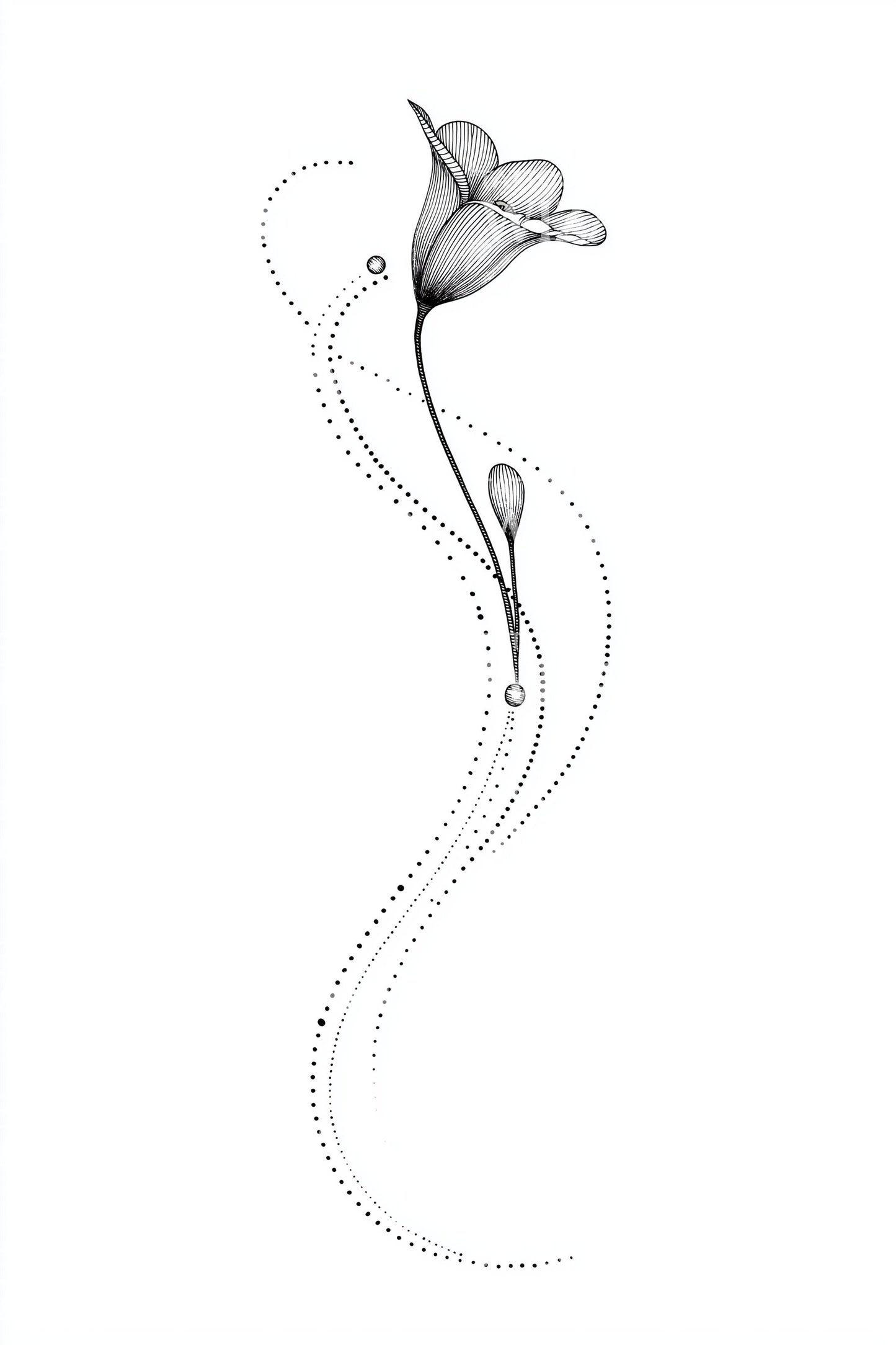 Design de tatouage Voyage Bourgeon Ondulant