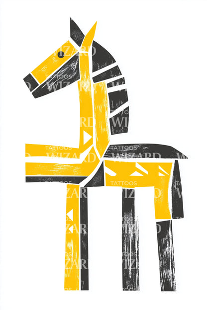 Swedish Dala Horse Tattoo Illustration