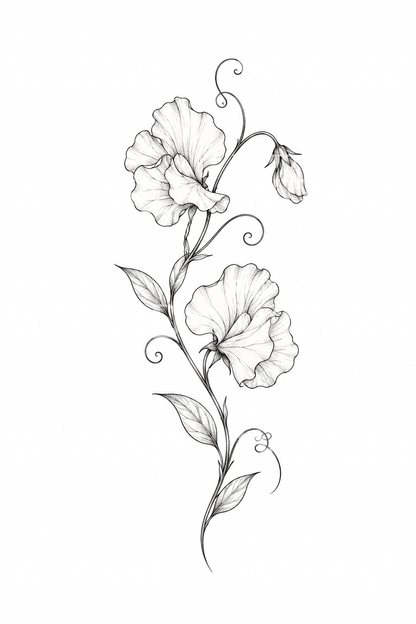 Sweet Pea Climbing Tendril Tattoo Idea