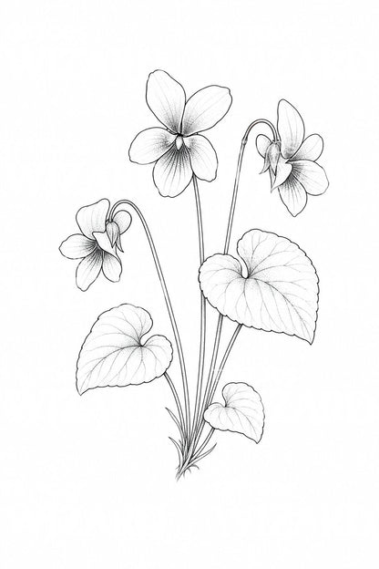 Sweet Violet Cluster Tattoo Design