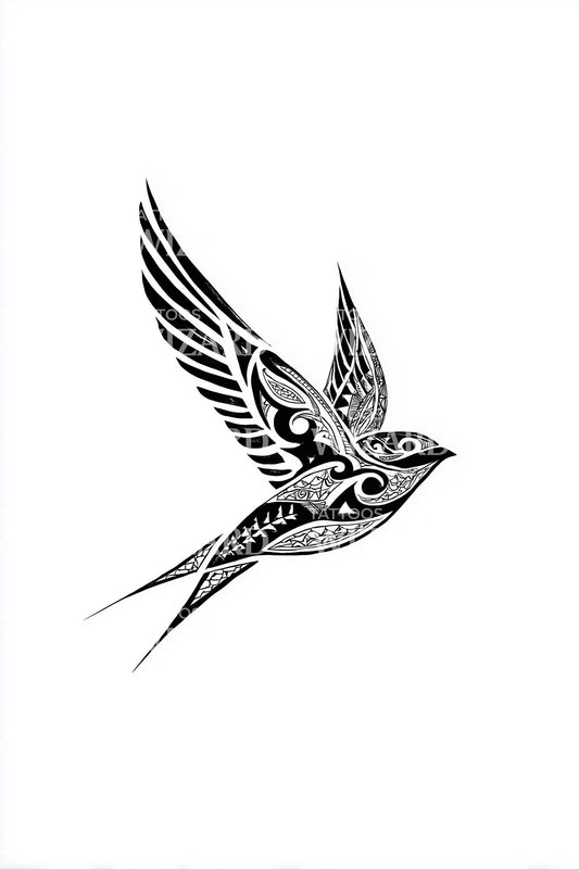Rask flyvende spurv tatoveringsdesign
