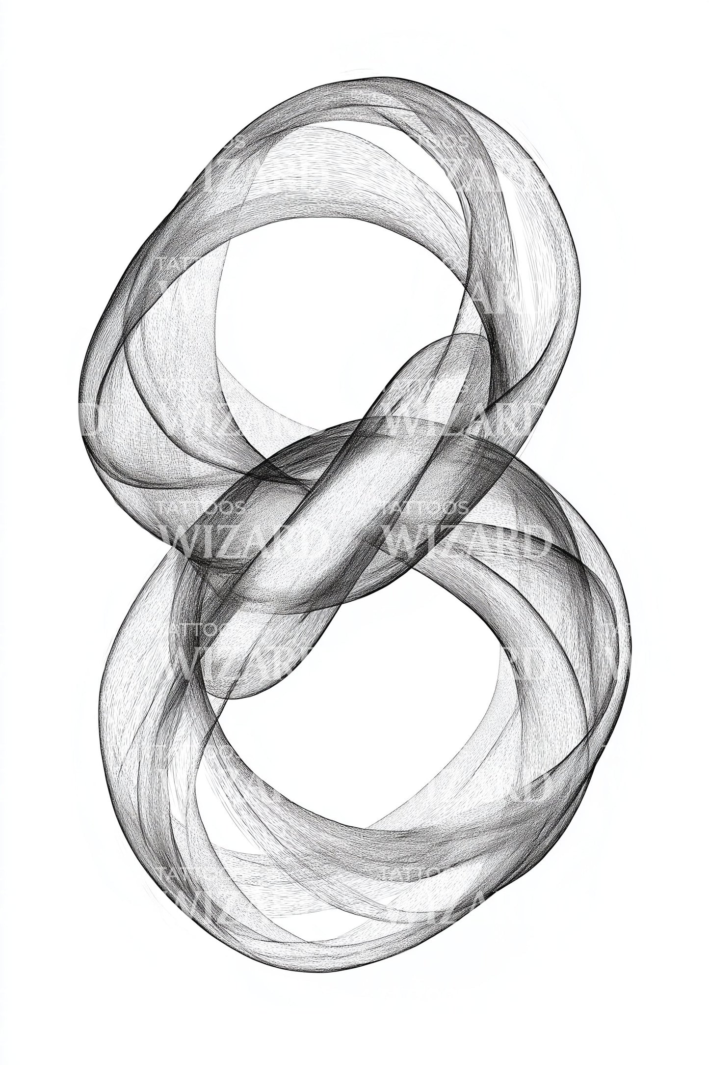 漩涡数字八纹身设计