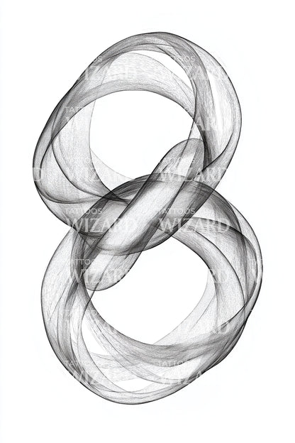 漩涡数字八纹身设计