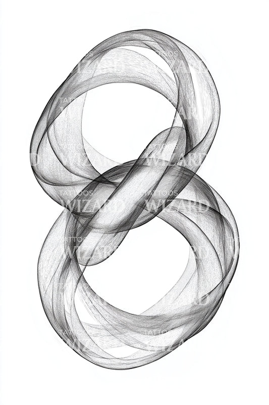 漩涡数字八纹身设计