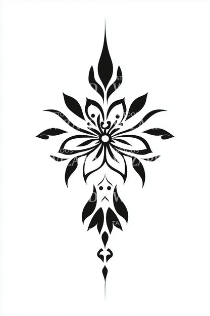 漩涡莲花长矛纹身插图