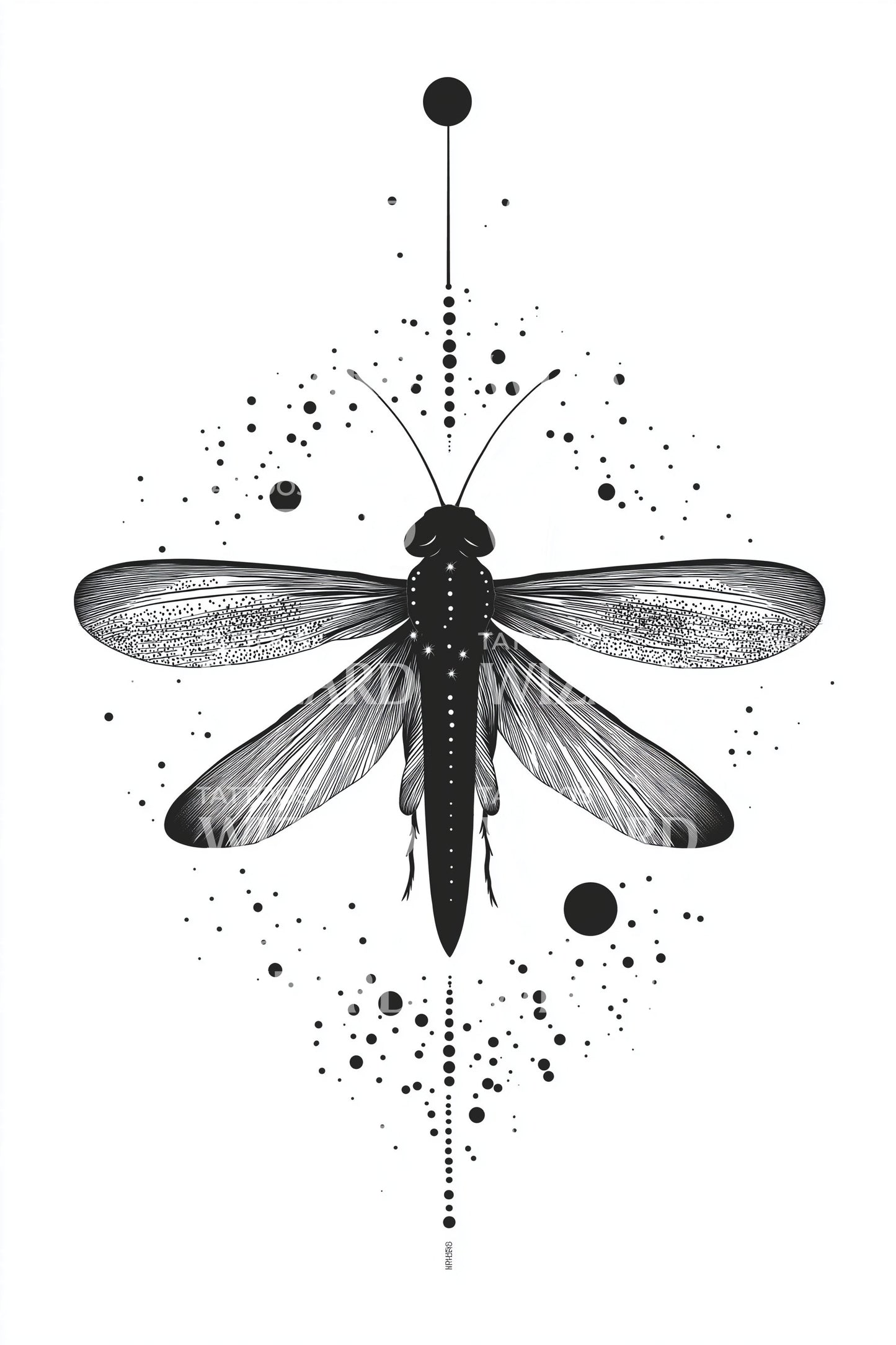 Symmetric Dragonfly Axis Tattoo Design