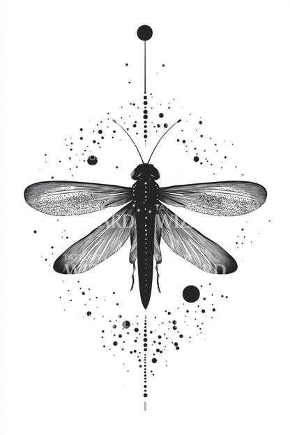 Symmetric Dragonfly Axis Tattoo Design