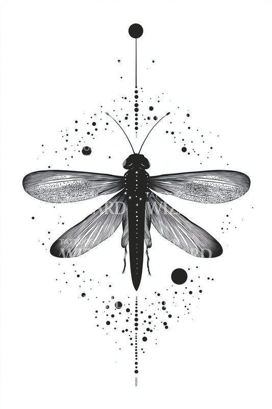 Symmetric Dragonfly Axis Tattoo Design