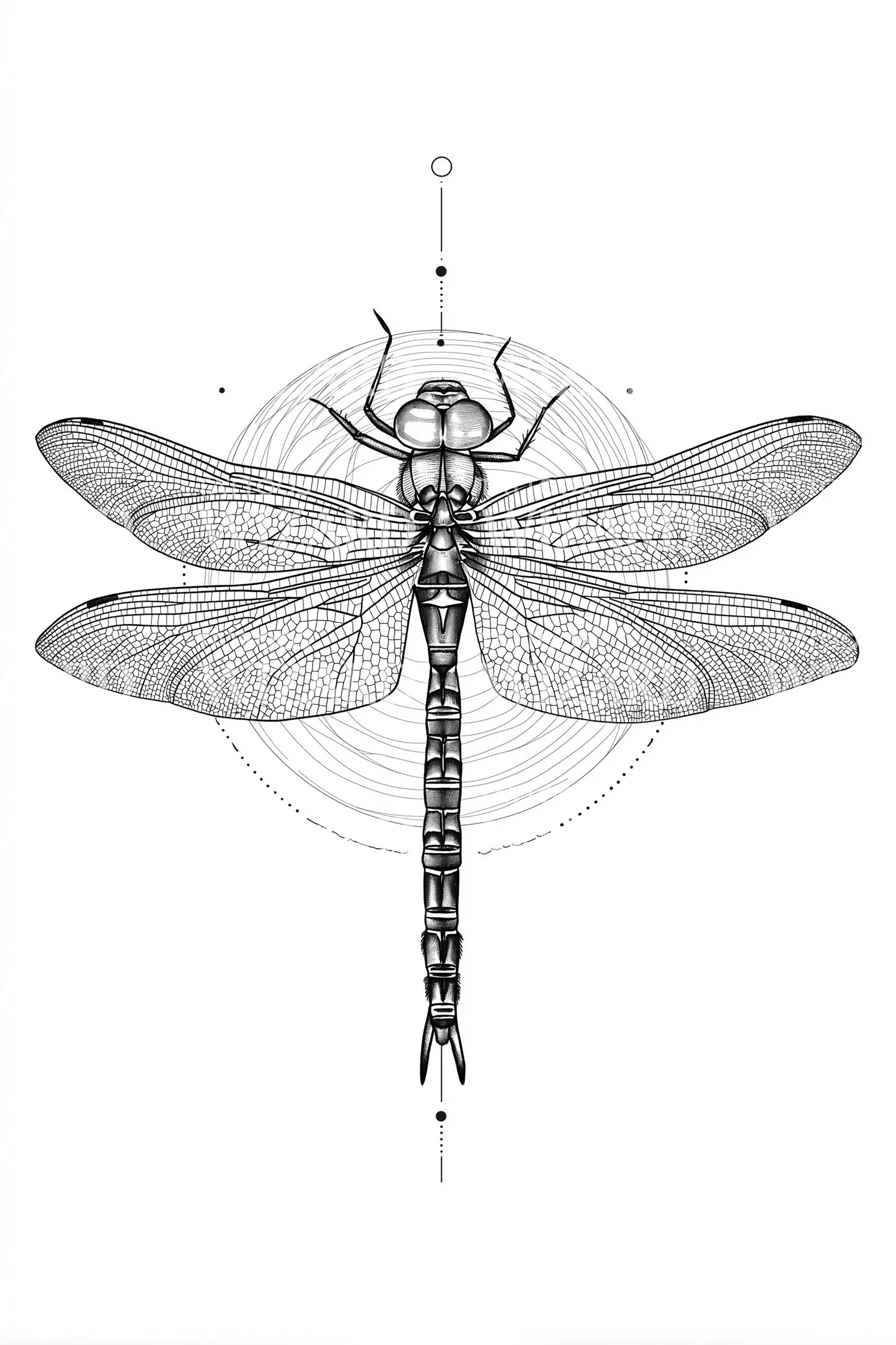 Symmetric Dragonfly Sigil Tattoo Design