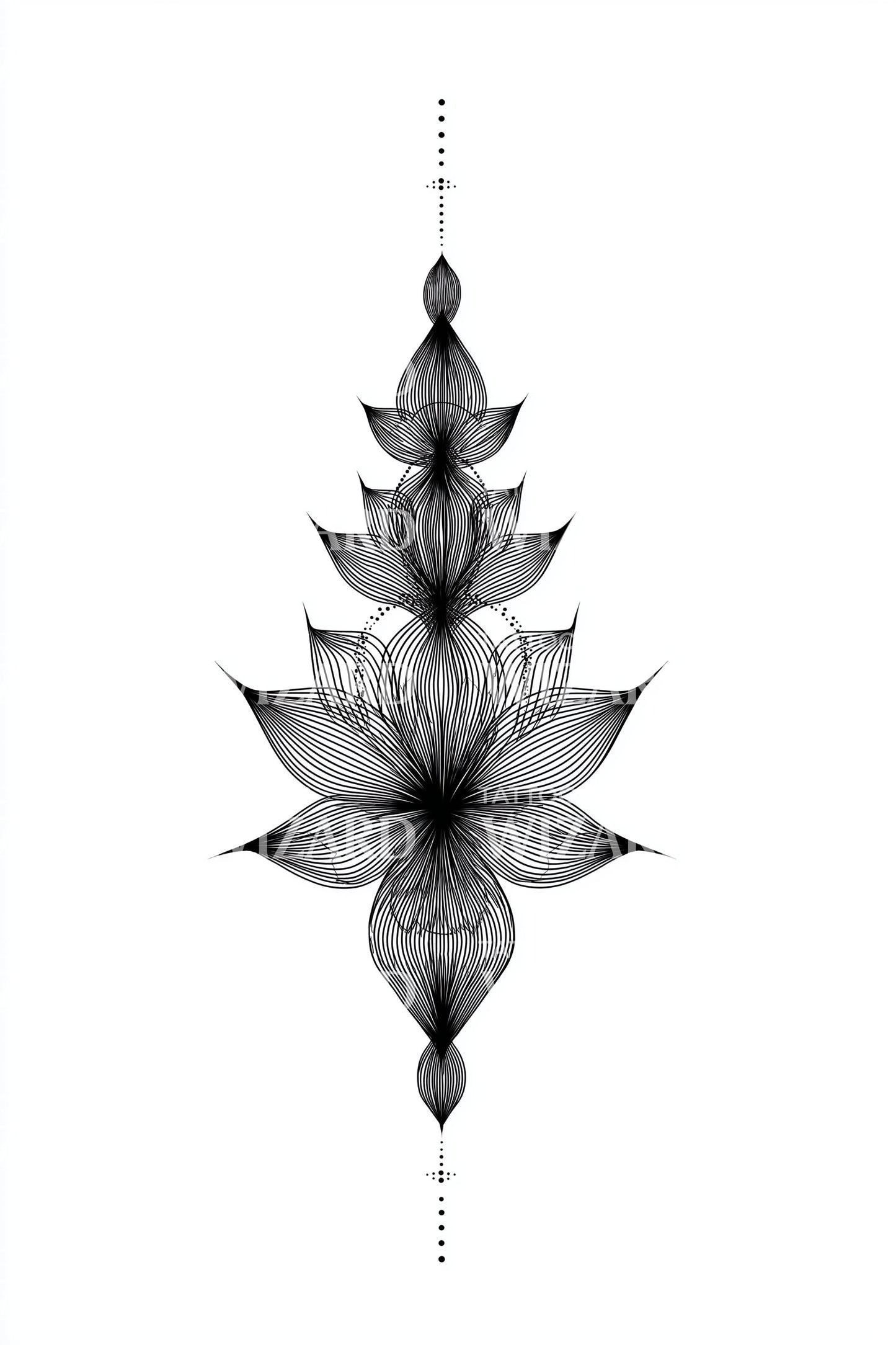 Diseño de tatuaje tótem de hoja simétrica