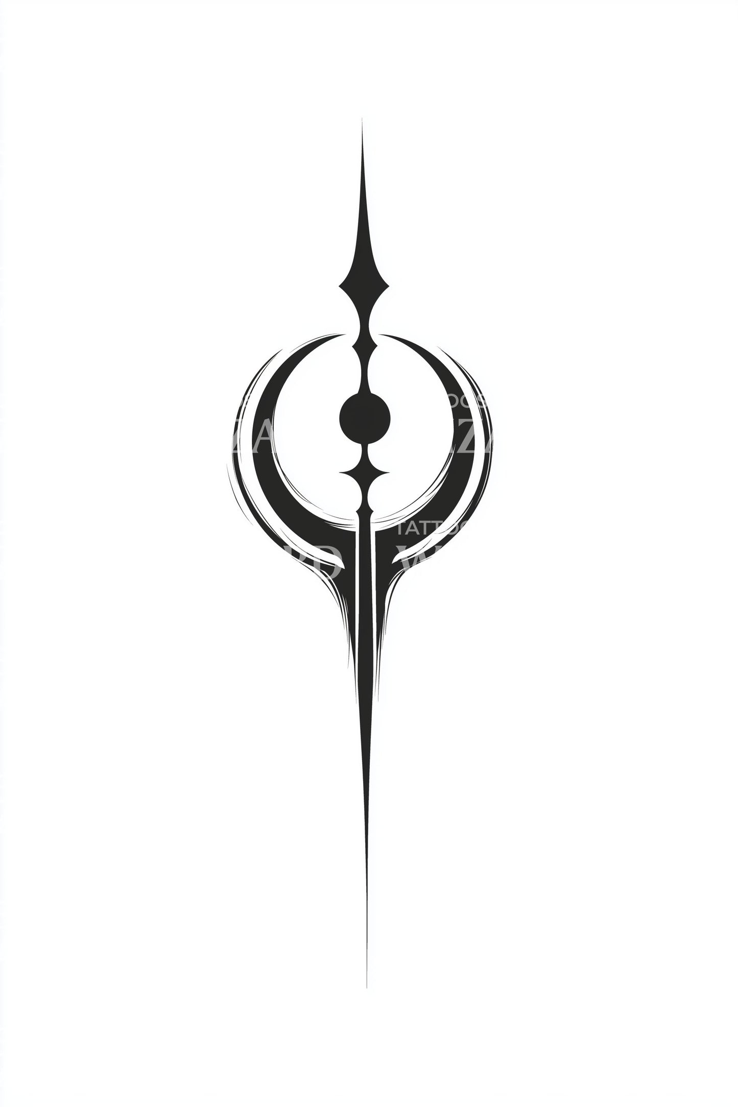 Symmetric Spear Sigil Tattoo Design