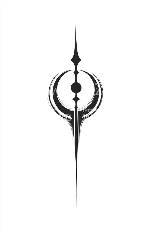 Symmetric Spear Sigil Tattoo Design